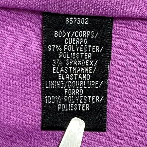 Vintage Y2K Fuchsia Pink Purple Satin Lined Homecoming Special Occasion Dress - Picture 11 of 13